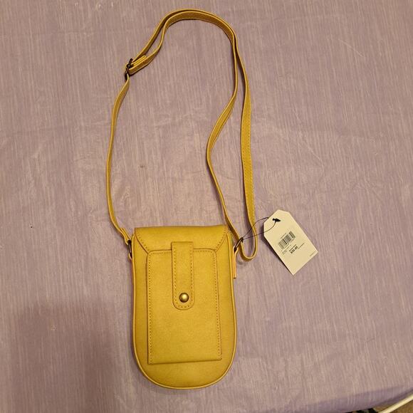 Womens Multisac Small Yellow Crossbody Bag with Snap Closure - Picture 7 of 10